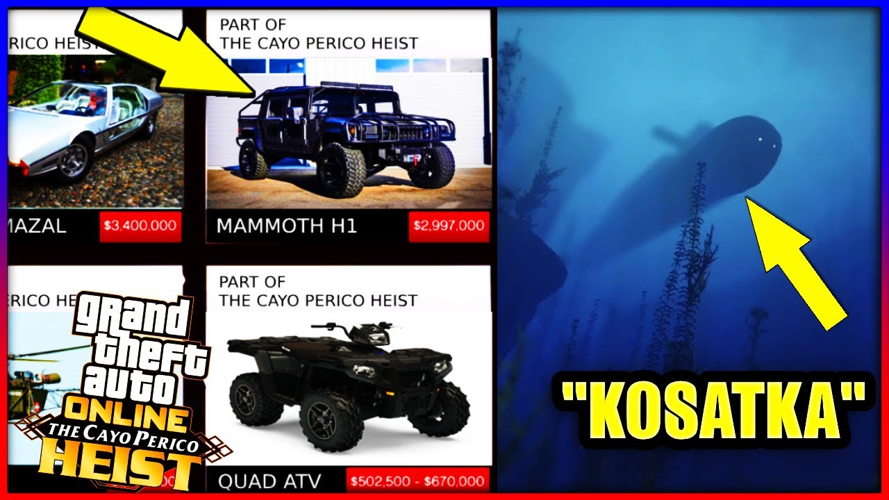 GTA Online The Cayo Perico Heist DLC NEW Possible Leaks! "Kosatka", 20+ New Vehicles & Much