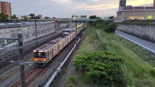 3000形3056編成アクセス特急成田空港行き西白井駅通過シーン[警笛あり]