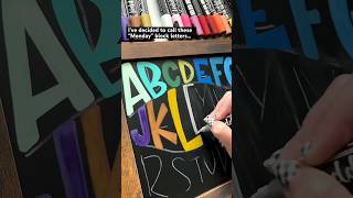 Drawing rough, caffeinated “Monday” block letters with Loddie Doddie chalk markers.  😜