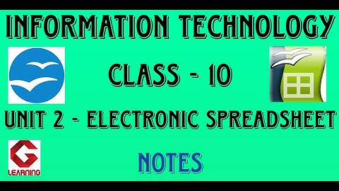 Notes of Unit 2 Electronic Spreadsheet (Advanced) | Class 10 Information Technology IT 402
