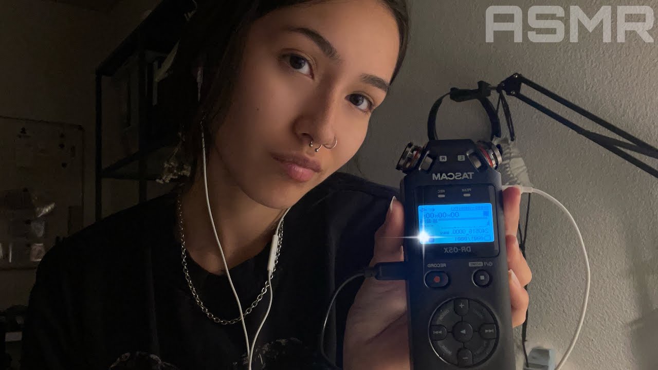 ASMR ☆ TESTING A TASCAM MIC (mouth sounds, crisp brushing, more)