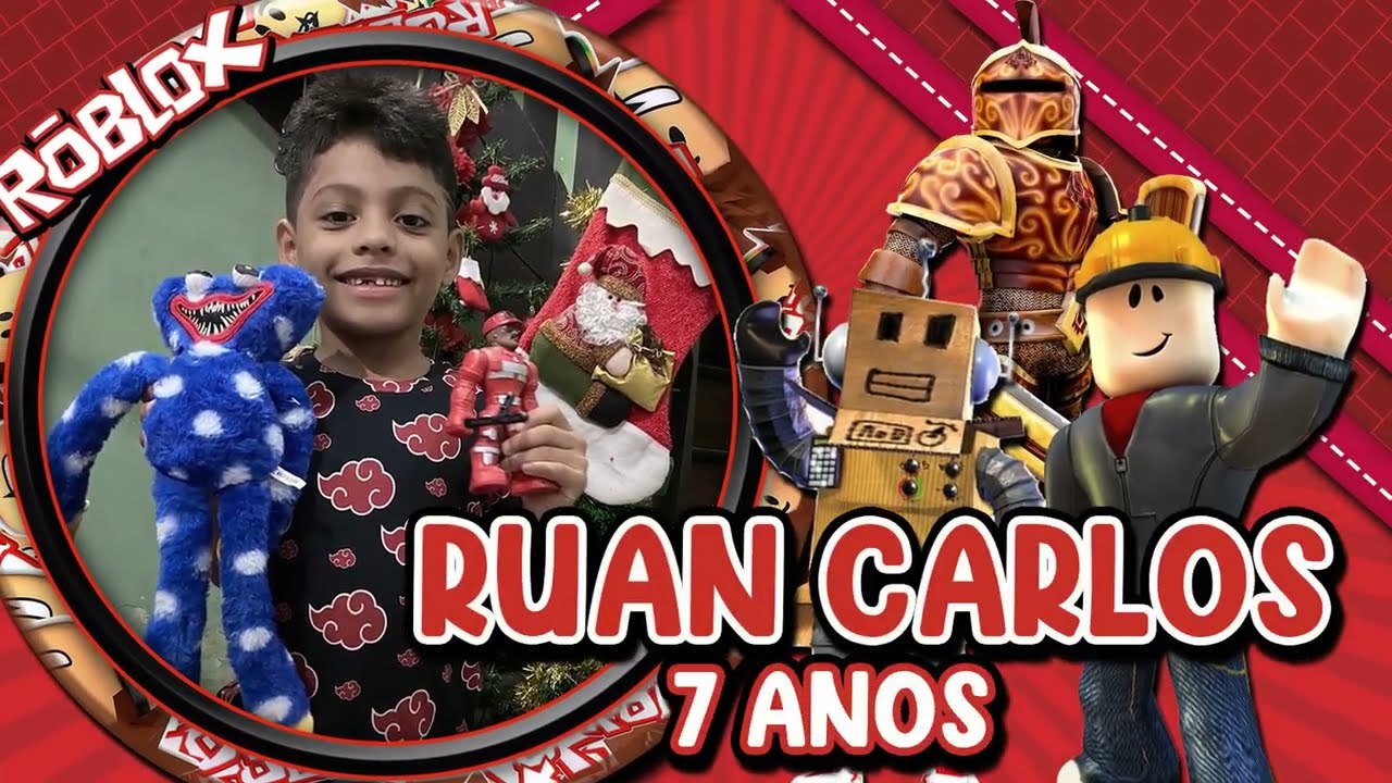 Convite Roblox - Ruan Carlos 7 anos (com 10 fotos) / WhatsApp: (91)  98394.7632 