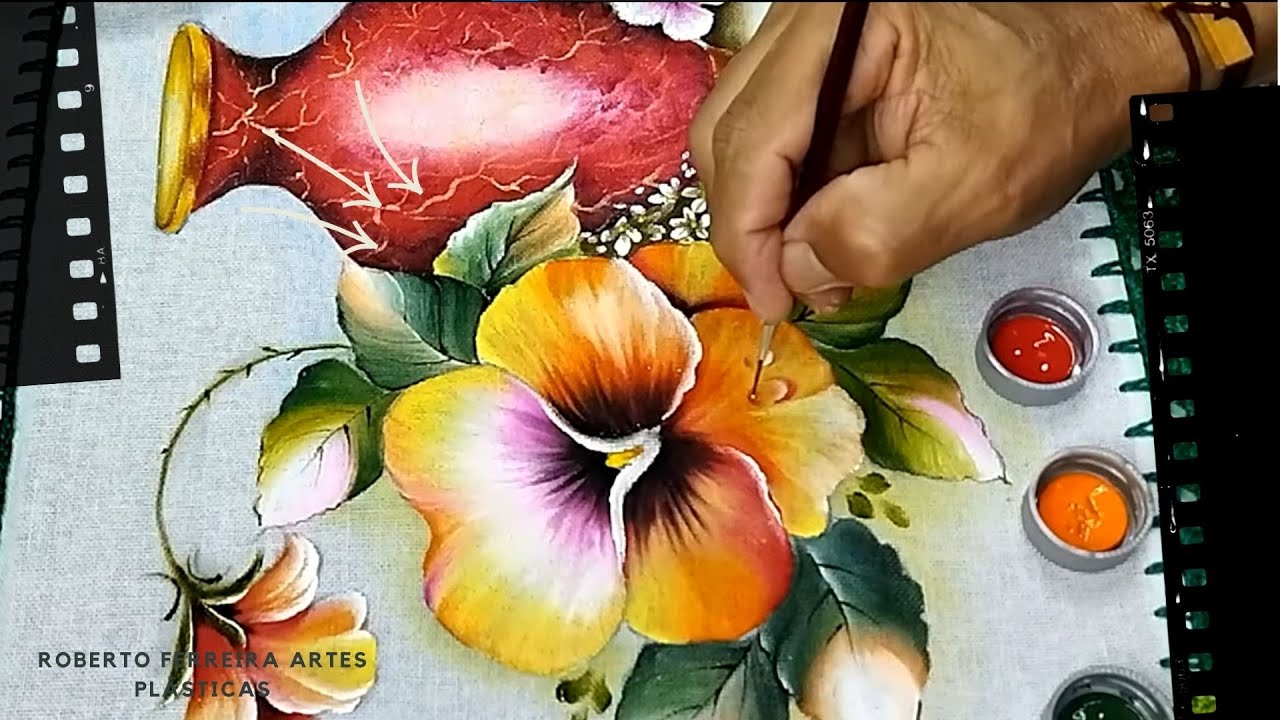 Roberto Ferreira - Vamos Aprender a Pintar  Amor Perfeito e Acabamento no Tecido