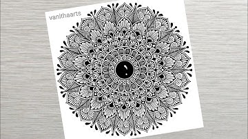 How to draw a Mandala Art for Beginners Step-by-Step Tutorial | Easy Mandala Drawing | #vanithaarts