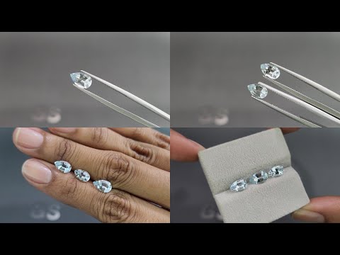 Satz aquamarine im birnenschliff 2,63 karat, Madagaskar Video  № 1