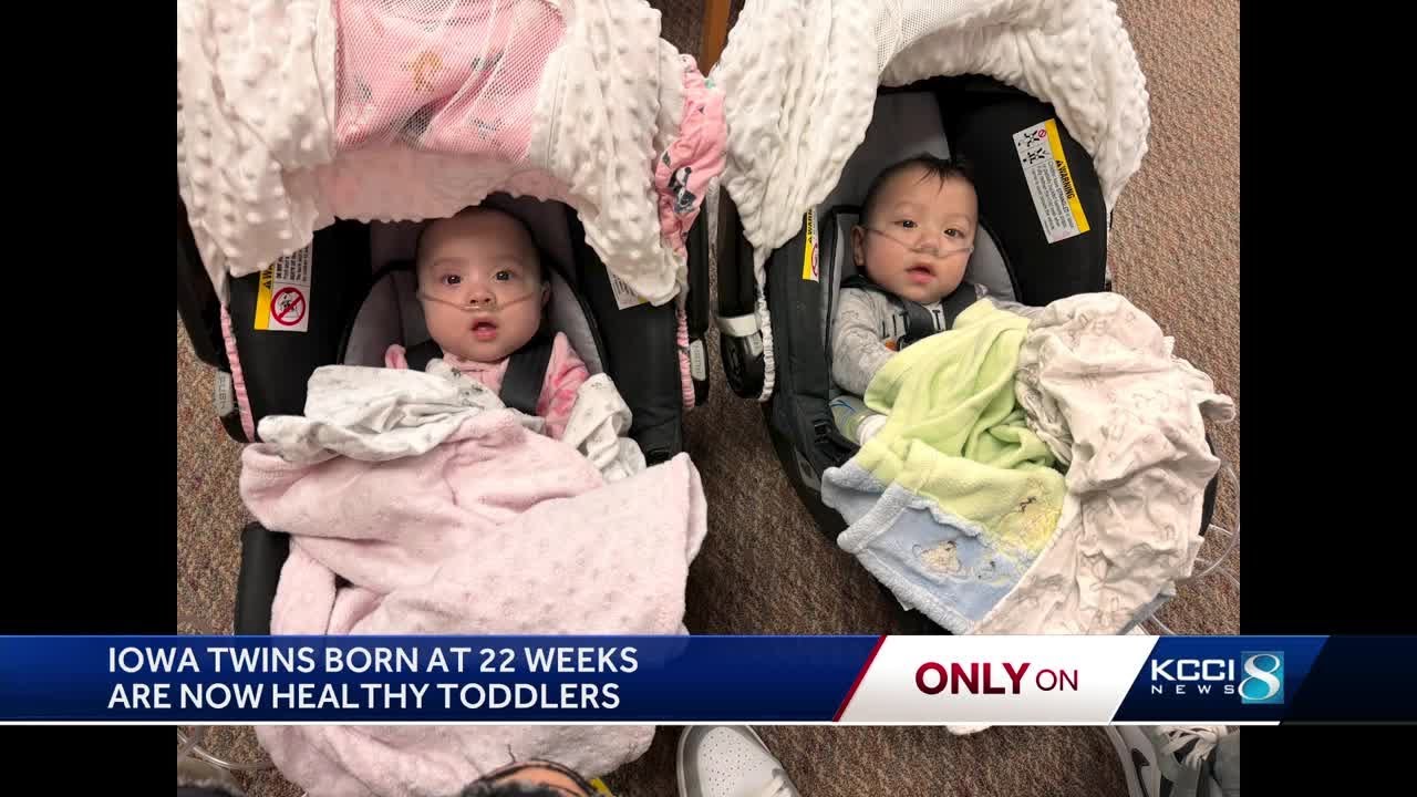 Iowa twins born at 22 weeks are now healthy toddlers