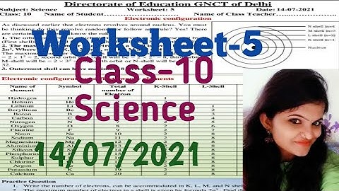 Class-10 Science Worksheet-5 in English medium, 14/07/2021