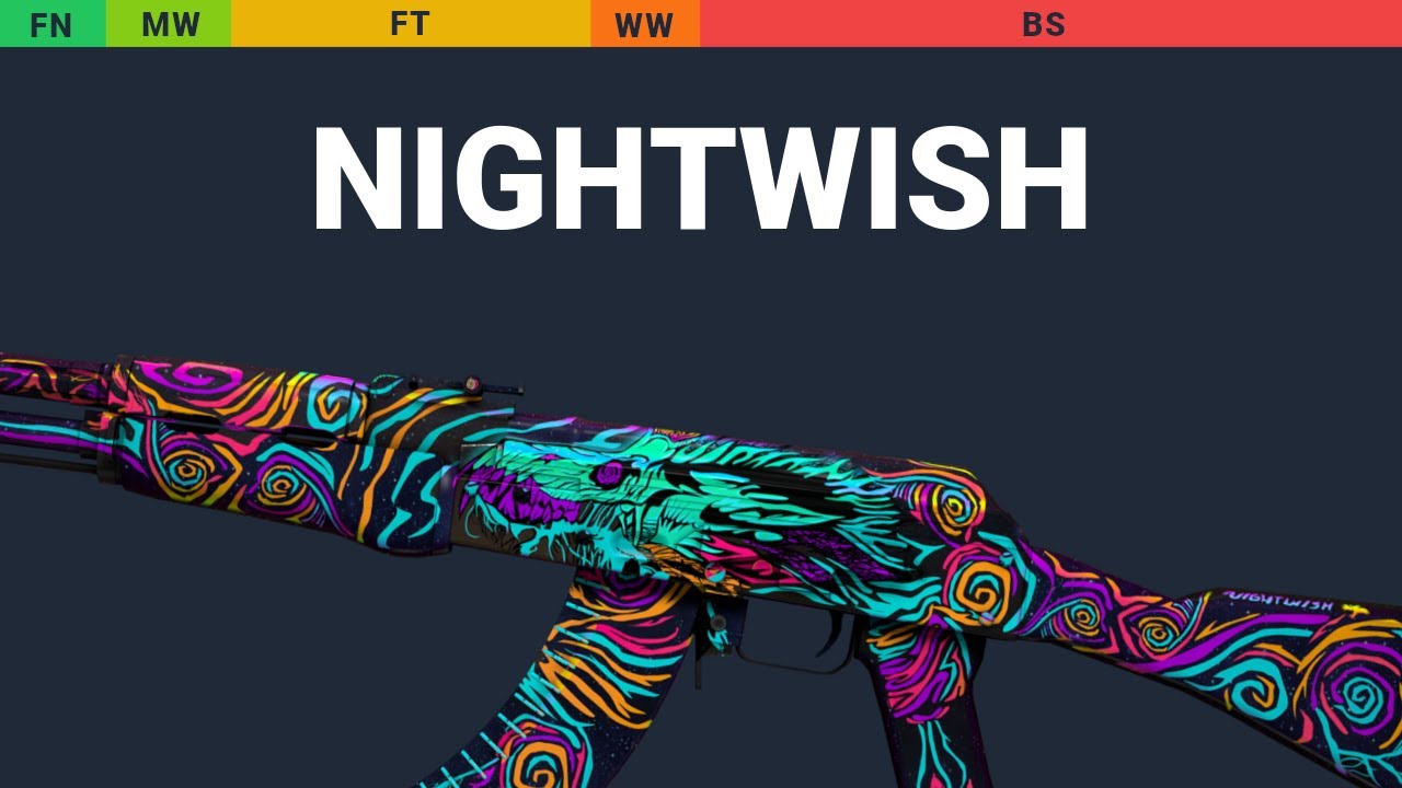AK47 Nightwish Skin Float And Wear Preview YouTube