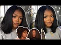 SILKY STRAIGHT TYPE 4 HAIR ✨ how I straighten my natural hair + wrap at night