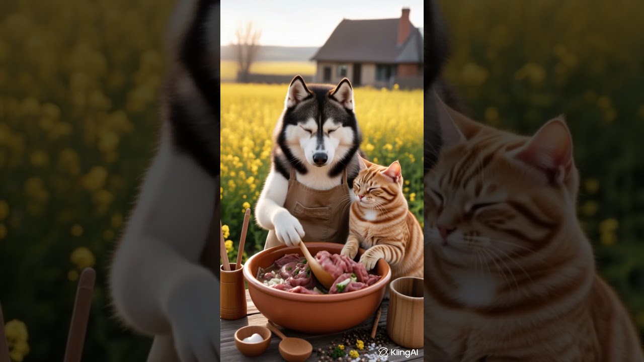 Funny Pets Cooking: Husky & Orange Cat 🐶🐱