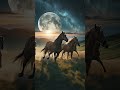 Galloping through the dreamscape under a giant moon."#horses #moonlight #magic #wild #freedom