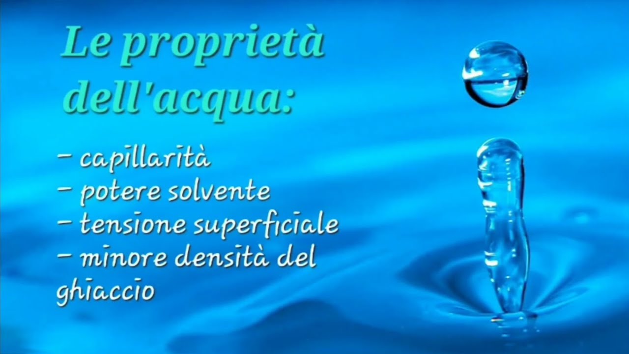 Esperimenti per la dimostrazione delle proprietà dell'acqua