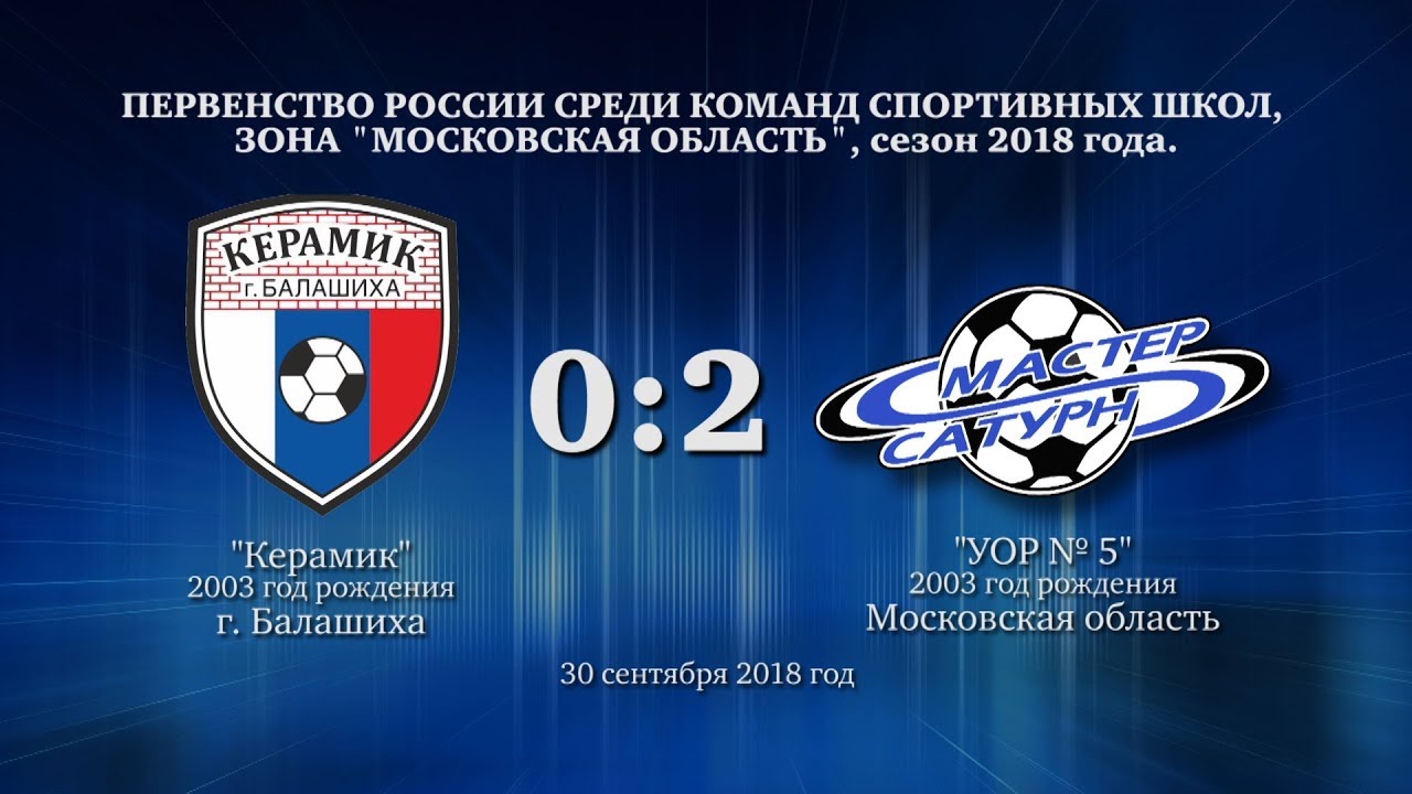 мастер сатурн фк Голы матча команды 2003 г.р. 30 сентября 2018 год.