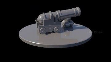 cannon modeled in MAYA (turntable animation) Arnold render