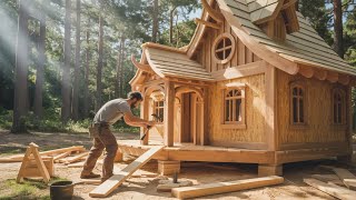 Man Builds Fairy Tale House in Abandoned Forest Start to finish By @Outdoor_builder