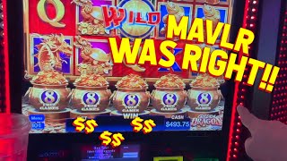 MOM’S INSTINCT WAS RIGHT!! with VegasLowRoller and MAVLR on Golden Dragon Slot Machine!!