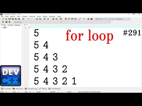 Program for print a pattern from for loop in C Language || for loop || #291