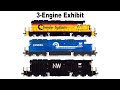 Chessie System, Norfolk &amp; Western SD40-2s, Conrail SD40  3-Engine Exhibit #8 Andy Fletcher #Railroad