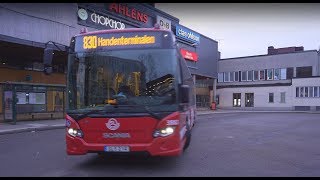Sweden, Stockholm, bus 830 ride from Farsta Centrum to Söderbymalmsskolan (1 of 2)