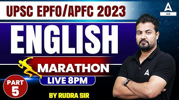 UPSC EPFO APFC 2023 ENGLISH MARATHON TOP MCQ BY RUDRA SIR