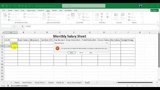 Excel Class 23 – Data Validation, Salary Sheet &amp; Monthly Budget Tracker Combined