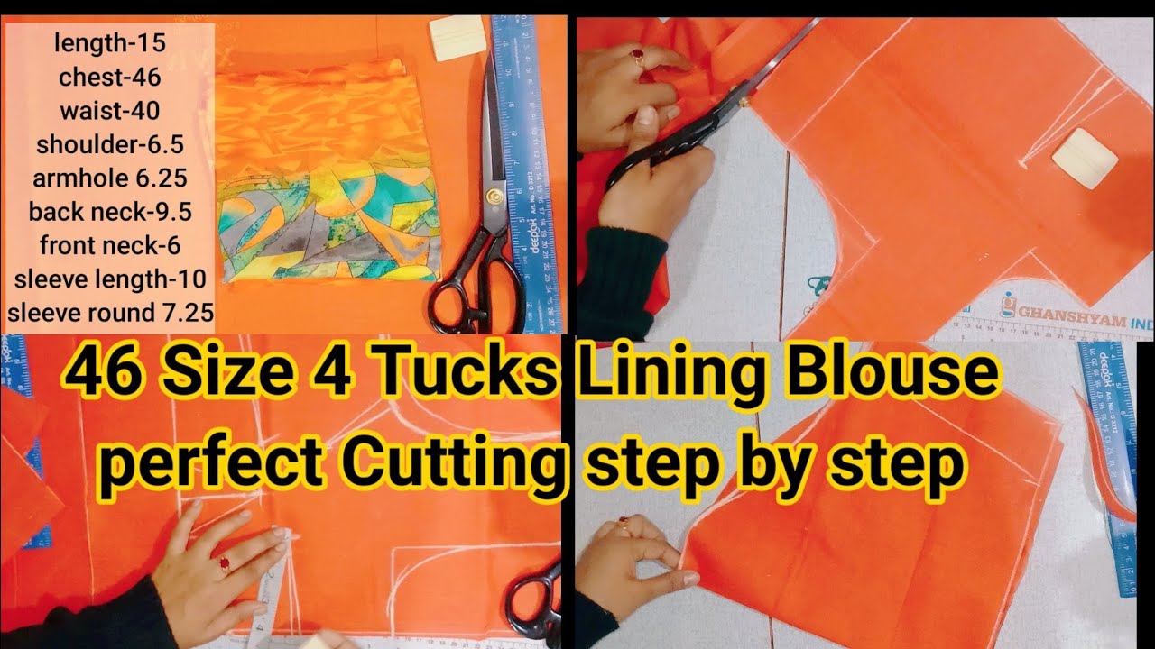 46 Chest Size Lining Blouse Perfect Cutting Step By Step 46 46-chest-size-lining-blouse-perfect-cutting-step-by-step-46
