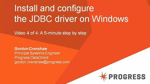 Install and configure the JDBC driver on Windows