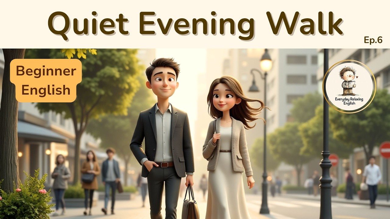 A Quiet Evening Walk After Work 🌆 | Relaxing English Listening for Beginners