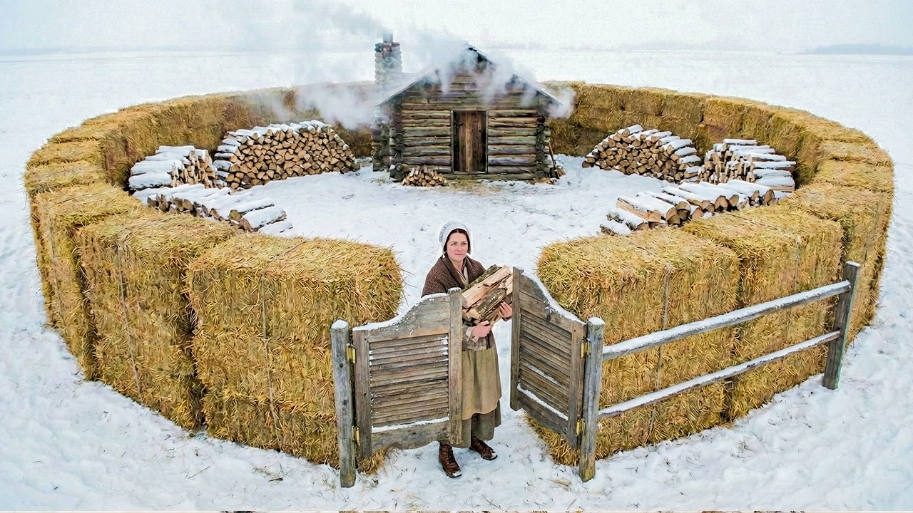 Neighbors Laughed at Her $3 Round Hay Bale Wall—Until Their Firewood Turned to Ice