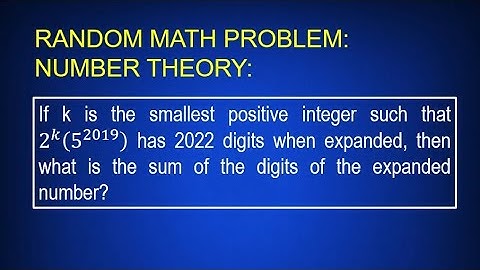 Random Math Problem: Number Theory