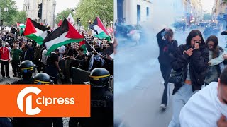 La manifestation pour Rafah dégénère : gaz lacrymogène et tensions (27 mai 2024, Paris, France) [4K]