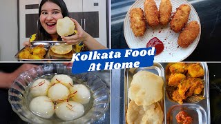 KOLKATA STREET FOOD at HOME | Luchi Alur Dom, Paneer Chop & Roshogolla | #CookWithGG