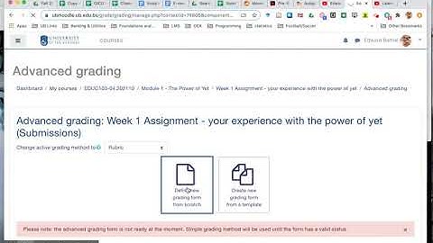 Moodle Advanced Grading - Rubrics