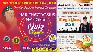 MGOC Bhilai - Evening Prayer - 25/04/2026 - MMVS Mar Theodosius Memorial Mega Quiz Competition 2026