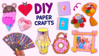 12 DIY PAPER CRAFT IDEAS - Mini Notebook - Hand Fan and more cute things...  #papercraft