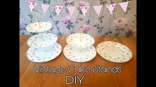 ヴィンテージ ケーキ スタンドの作り方 - ヴィンテージ ティー パーティー - DIY チュートリアル