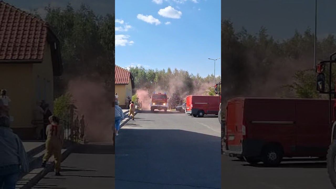 Przywitanie wozu strażackiego w Kraśniku Dolnym