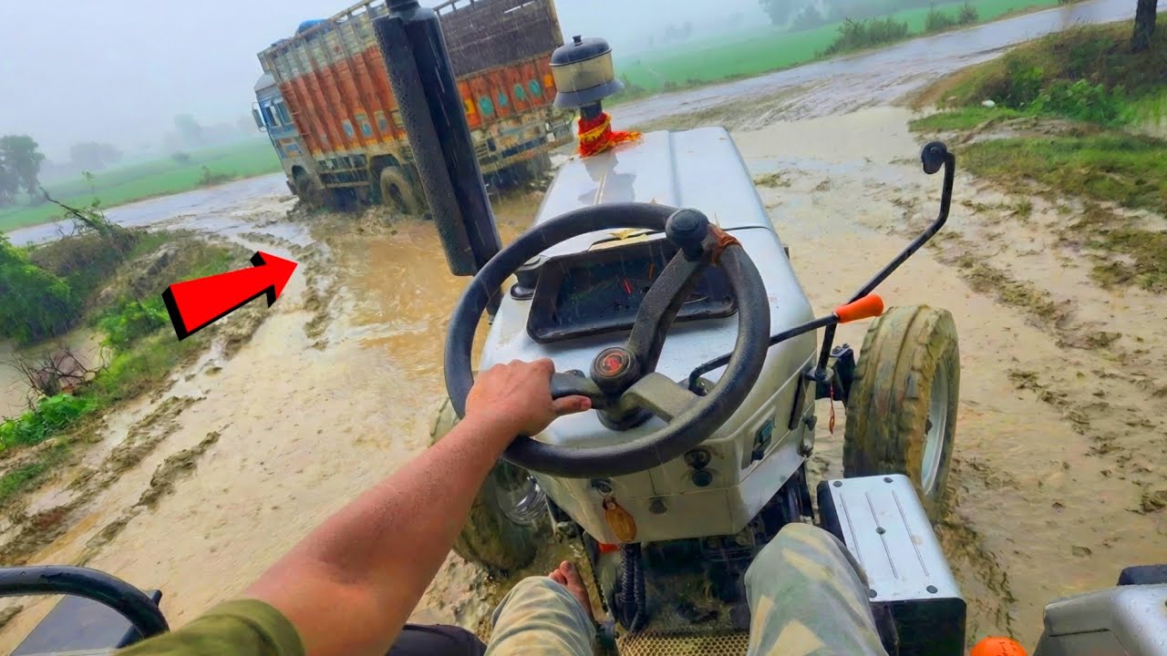 Tractor Hard Work in Rain 🌧️ | Real Farming Life 🚜 | 4K POV 