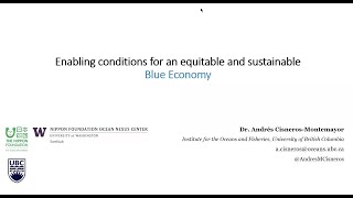 Enabling conditions for an equitable and sustainable Blue Economy