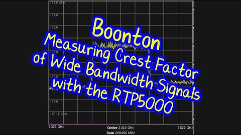 Boonton - Measuring Crest Factor of Wide Bandwidth Signals with the RTP5000