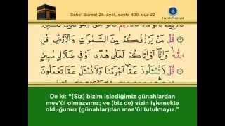 YİRMİİKİNCİ CÜZ KURANI KERİM SAYFA 430 - SEBE' SURESİ