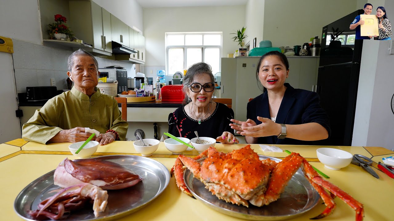 Bữa ăn Đặc Biệt chưa từng có Cua Hoàng Đế cùng Ông Bà 96 tuổi Việt Kiều Pháp Khán giả kênh Phạm Dũng