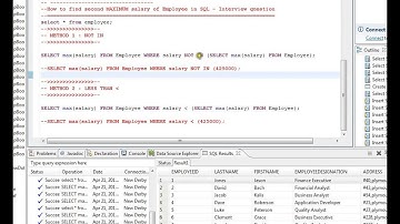 SECOND MAX SALARY SQL INTERVIEW QUESTION