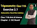 Trigonometry 1 Exercise 2.1 Class 11th Maharashtra Board New Syllabus