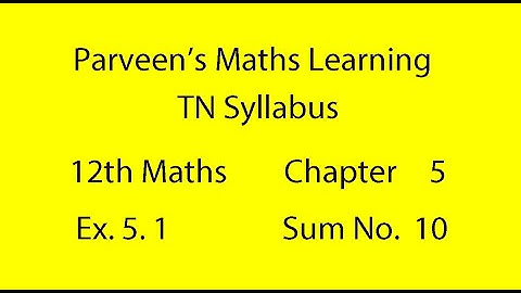 12th Mathematics Exercise No 5.1 Sum No 10 Chapter 5 Two Dimensional Analytical Geometry