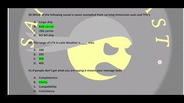 Personal Safety and Social Responsibilities (PSSR) DG Shipping Exit Exam Q&A Set 2