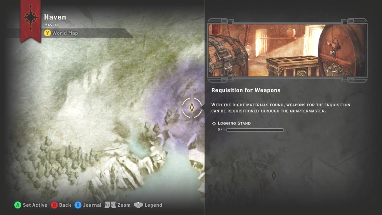 Dragon Age: Inquisition Requisition for Weapons side quest