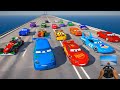 Race all cars 2   crazy track   mcqueen vs the king snot rod boost wingo dj francesco and friends