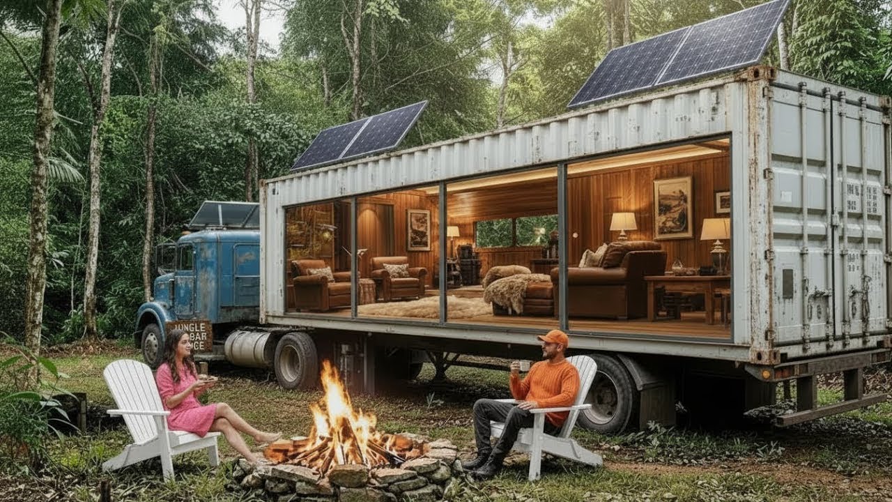 The Most Insane Semi-Truck Transformation: From Container to Wooden Home