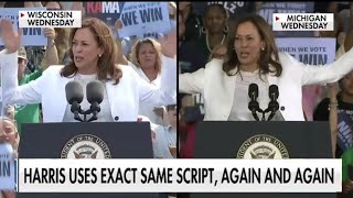 Vice President Kamala,get caught using, same exact script,again on again